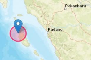 Gempa 5,2 Magnitudo Guncang Mentawai Sumbar