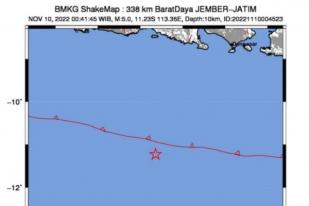 Gempa 5 Magnitudo Guncang Jember