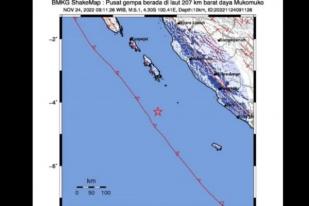 Gempa 5,1 Magnitudo Guncang Kepulauan Mentawai