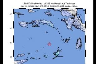 Gempa M5,9 di Laut Banda Akibat Deformasi Batuan Lempengan