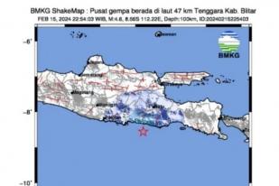 Gempa Tektonik Magnitudo 4,6 Guncang Blitar