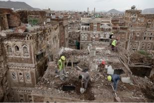 Bangunan di Kota Tua Sanaa, Yaman Runtuh karena Hujan Lebat