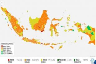 Satgas COVID-19: Enam Daerah Zona Oranye Berubah Jadi Merah