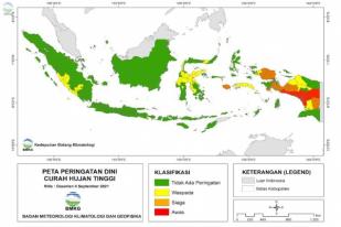 BMKG Peringatkan Sejumlah Daerah Berpotensi Hujan Deras