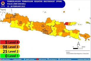 Ada Lima Daerah di Jawa Berada pada Zona merah PPKM level 4