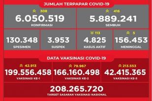 COVID-19 di Indonesia, Kasus Baru: 308