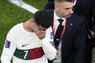 Kalah dari Maroko, Ronaldo Menangis Meninggalkan Lapangan