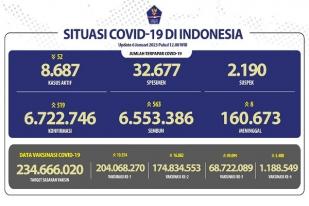 COVID-19 di Indonesia, Kasus Baru Harian: 519