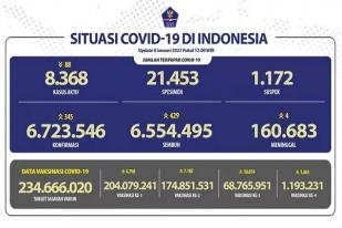 COVID-19 di Indonesia, Kasus Baru Harian: 345