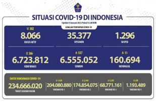 COVID-19 di Indonesia, Kasus Baru Harian: 266