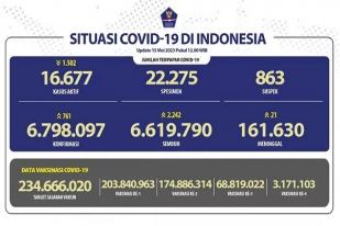 Kasus Baru Harian COVID-19 di Indonesia: 761