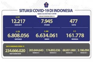 Kasus Baru Harian COVID-19 di Indonesia: 178