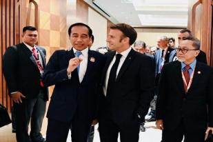 Jokowi Bertemu Macron, Bahas Investasi Prancis di Sektor Strategis