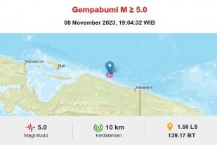 Gempa Bumi Berkekuatan 5,0 Guncang Sarmi, Papua