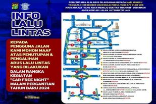 Malam Tahun Baru Polda Metro Jaya Berlakukan Car Free Night di Beberapa Ruas Jalan