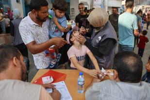 Israel: 91% Anak-anak di Gaza Selatan Terima Vaksin Polio Tahap Dua