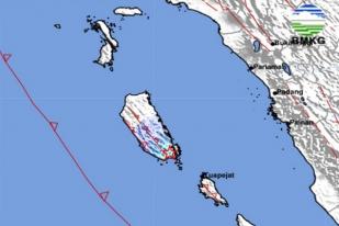 Gempa Bumi Berkekuatan 4,1 Guncang Pulau Siberut, Kepulauan Mantawai