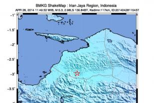 Gempa 5,3 SR Guncang Intanjaya Papua