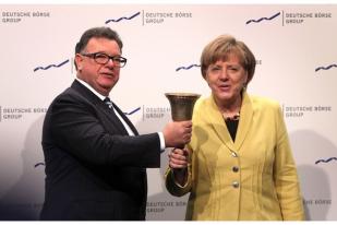 Angela Merkel dan CEO Deutsche Boerse Group