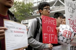 Kunjungan FIFA di Hongkong Disambut Demonstrasi