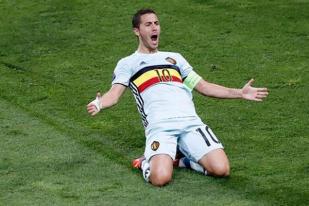 Hazard Gembira  Belgia Singkirkan Hungaria