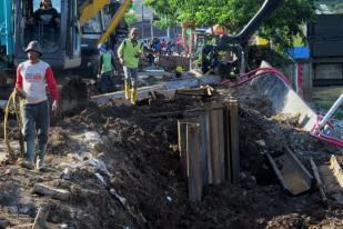 Tanggul BKB Karet Masih Terus Diperbaiki