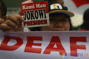 Aksi Penyandang Tuna Rungu Dukung Jokowi Jadi Presiden