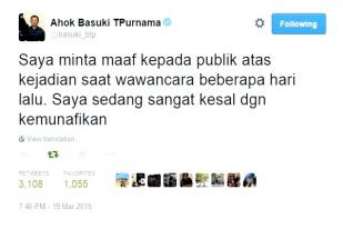 Keceplosan Bicara, Ahok Minta Maaf kepada Publik