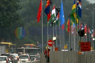 Sambut KAA Bendera Negara Peserta Hiasi Ibu Kota