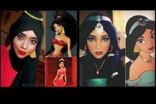 Makeup Artist Ubah Jilbab ala Tokoh Disney