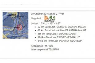 Gempa Bumi 6,2 SR Landa Halmahera Barat