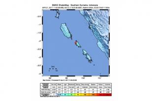 Gempa 5,3 SR Terjadi di Tenggara Mentawai