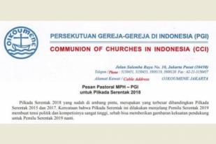 Pesan Pastoral PGI untuk Pilkada Serentak 2018