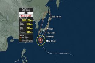 Topan Jebi Diperkirakan Melanda Jepang