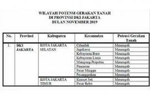 Potensi Gerakan Tanah di Jakarta Ada di 10 Lokasi