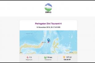 Status Potensi Tsunami Pascagempa Malut Dicabut