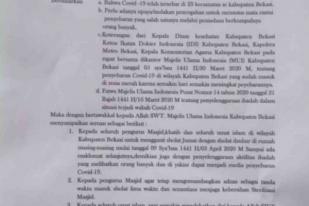 MUI Bekasi Serukan Meniadakan Shalat Jumat