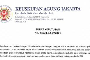 Keuskupan Jakarta Izinkan Anak-Lansia Misa Offline di Gereja