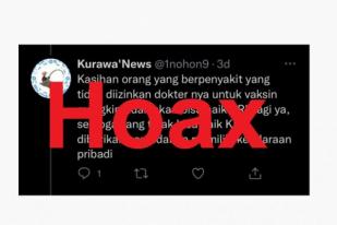 Hoaks Orang Halangan Vaksin Tidak Boleh Naik KRL