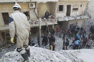 Serangan Udara Menggunakan Bom Barel di Pasar Allepo, Suriah