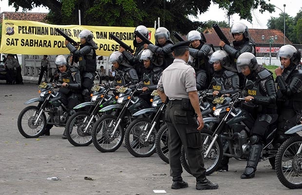 Polresta Yogyakarta Gelar Latihan Pengamanan Pemilu 2014