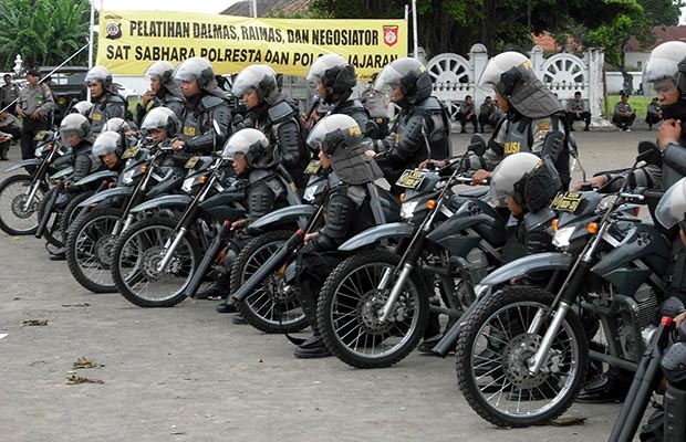 Polresta Yogyakarta Gelar Latihan Pengamanan Pemilu 2014