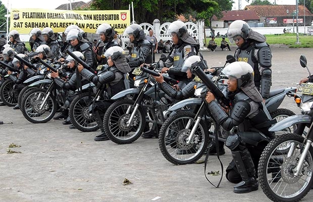 Polresta Yogyakarta Gelar Latihan Pengamanan Pemilu 2014