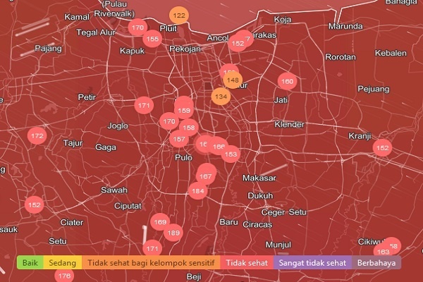 Udara Kota Depok Terburuk di Indonesia Dalam Beberapa Hari Terakhir
