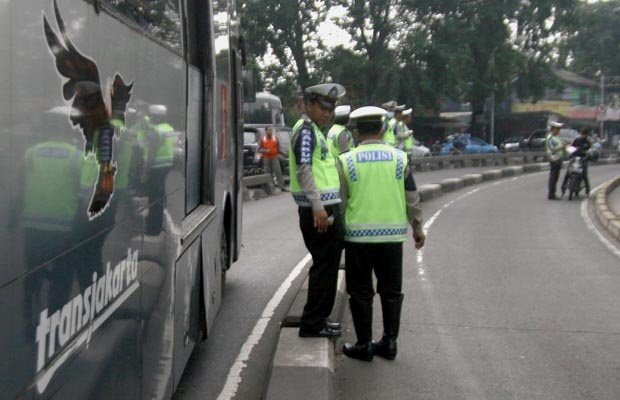 Polda Metro Jaya Gelar Razia Jalur Bus Transjakarta