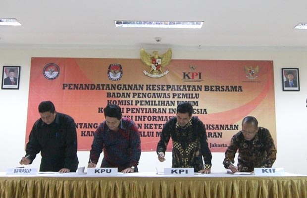 KPU, Bawaslu, KPI dan KIP Sepakati Aturan Kampanye di Media 