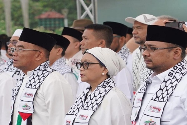 Sejumlah Menteri Hadiri Aksi Bela Palestina di Monas, Jakarta