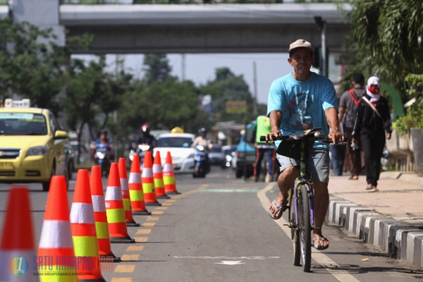 Jalur Khusus Sepeda Kota Depok Hari Ini Dibuka