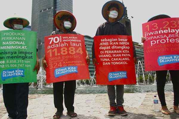 Aksi Peringatan Hari Perikanan Sedunia di Jakarta 