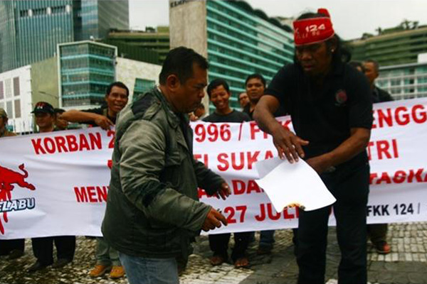 Para Korban 27 Juli Demonstrasi Tuntut Tuntaskan Kasus 